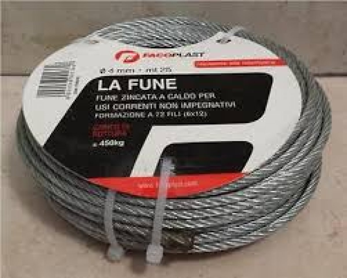 FUNE ACCIAIO.ZINCATA COMM.LE MM. 2x50 MT FA.CO.