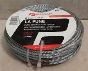 FUNE ACCIAIO ZINCATA COMM.LE MM. 3x50 MT