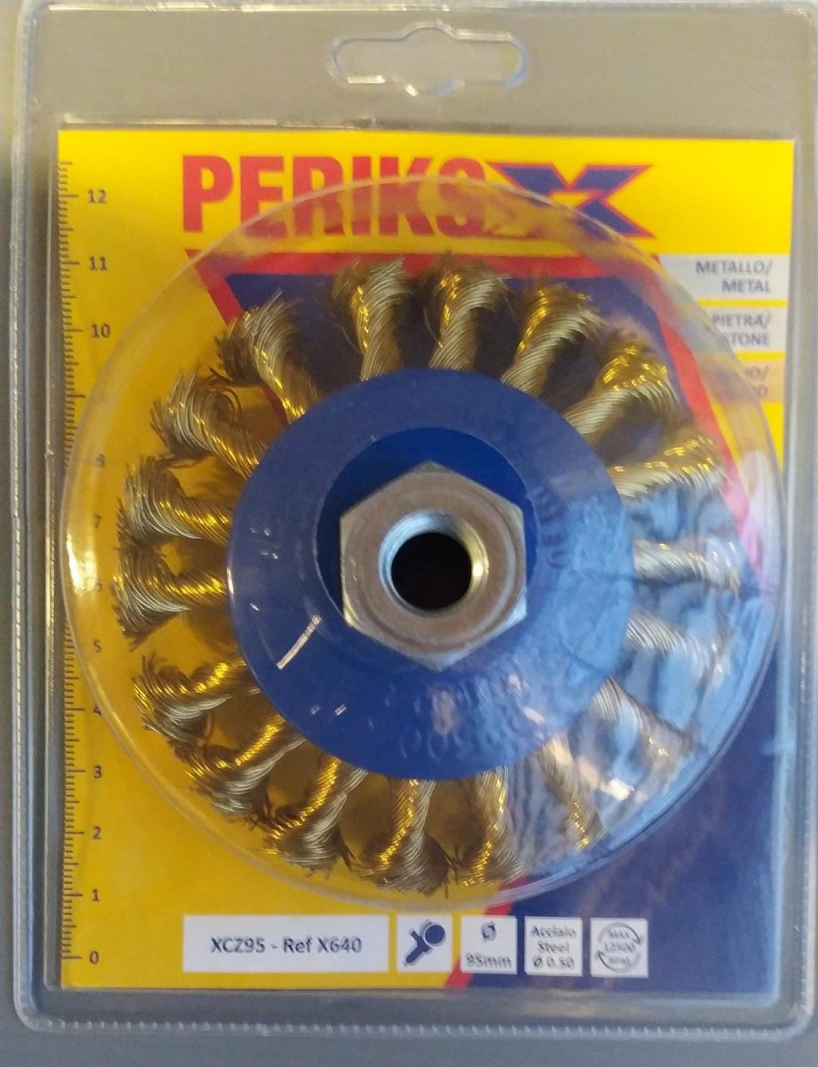 SPAZZOLA PERIKS CONICA MM.90 M14 MAZ.RIT PERIKIS