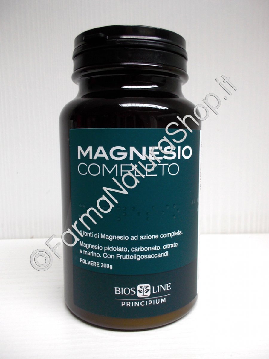 PRINCIPIUM MAGNESIO COMPLETO Polvere 200 g - Bios Line Il Magnesio contribuisce al normale funzionamento del sistema nervoso, alla normale funzione muscolare ed aiuta a ridurre affaticamento e stanchezza. Flacone da 200 g