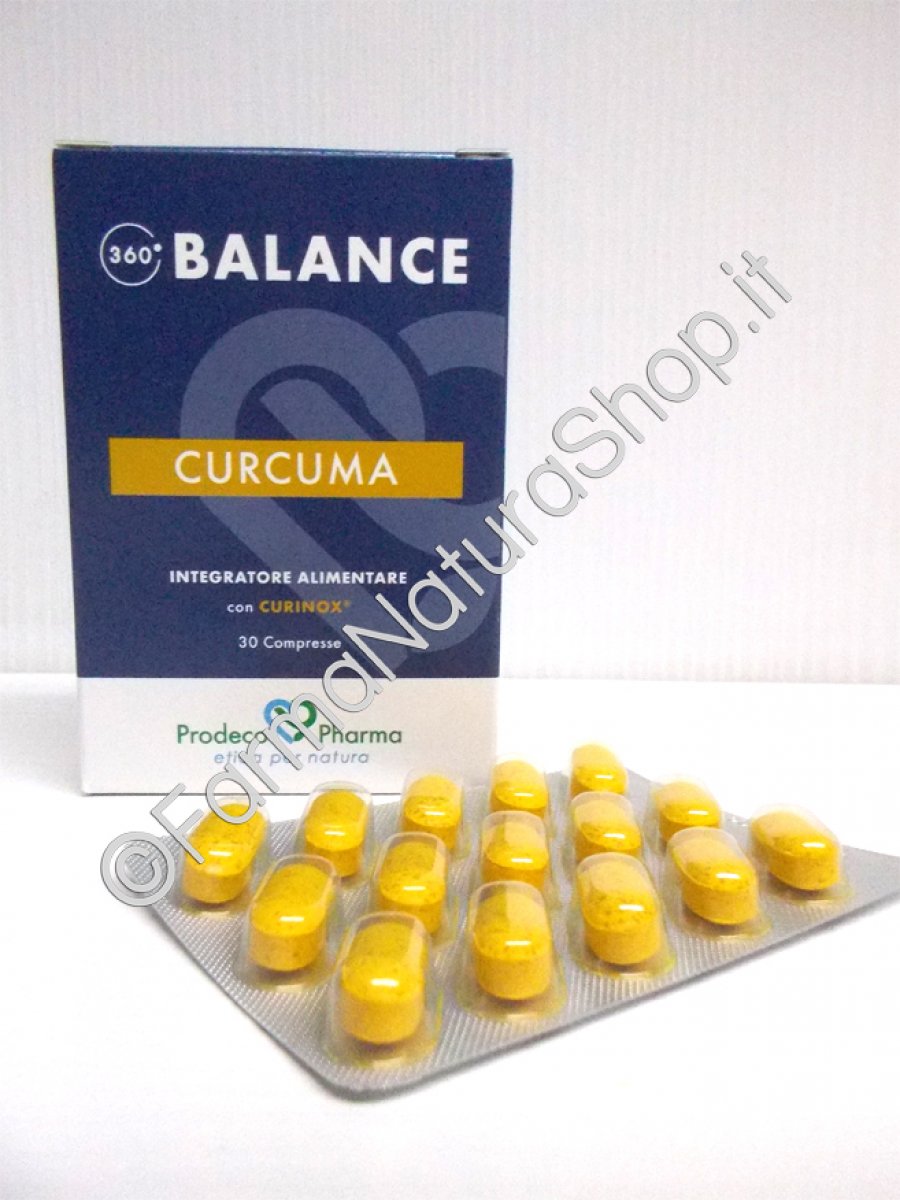 360 BALANCE CURCUMA 30 cpr - Prodeco Pharma Integratore a base di Curcuma ad elevata concentrazione e altissima biodisponibilità. Confezione da 30 compresse