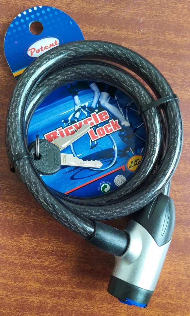 LUCCHETTO BICI CAVO SPIRALE A CHIAVE 12x1000mm forbest
