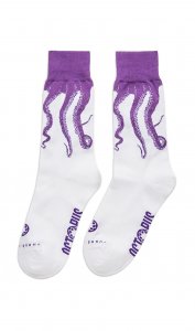 Octopus Calzini Jacquard socks Taglia unica WHITE Purple
