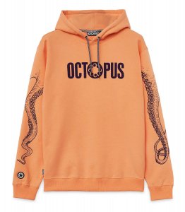 OCTOPUS Brand Outline Hoodie Felpa cappuccio Peach