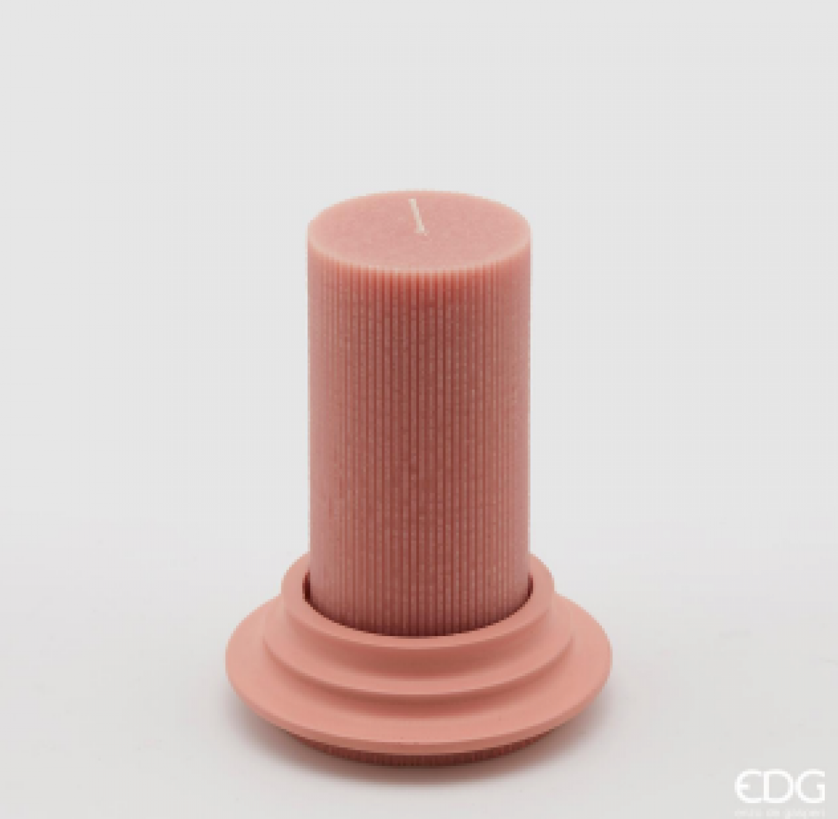 Candela dorica con piatto rosa EDG