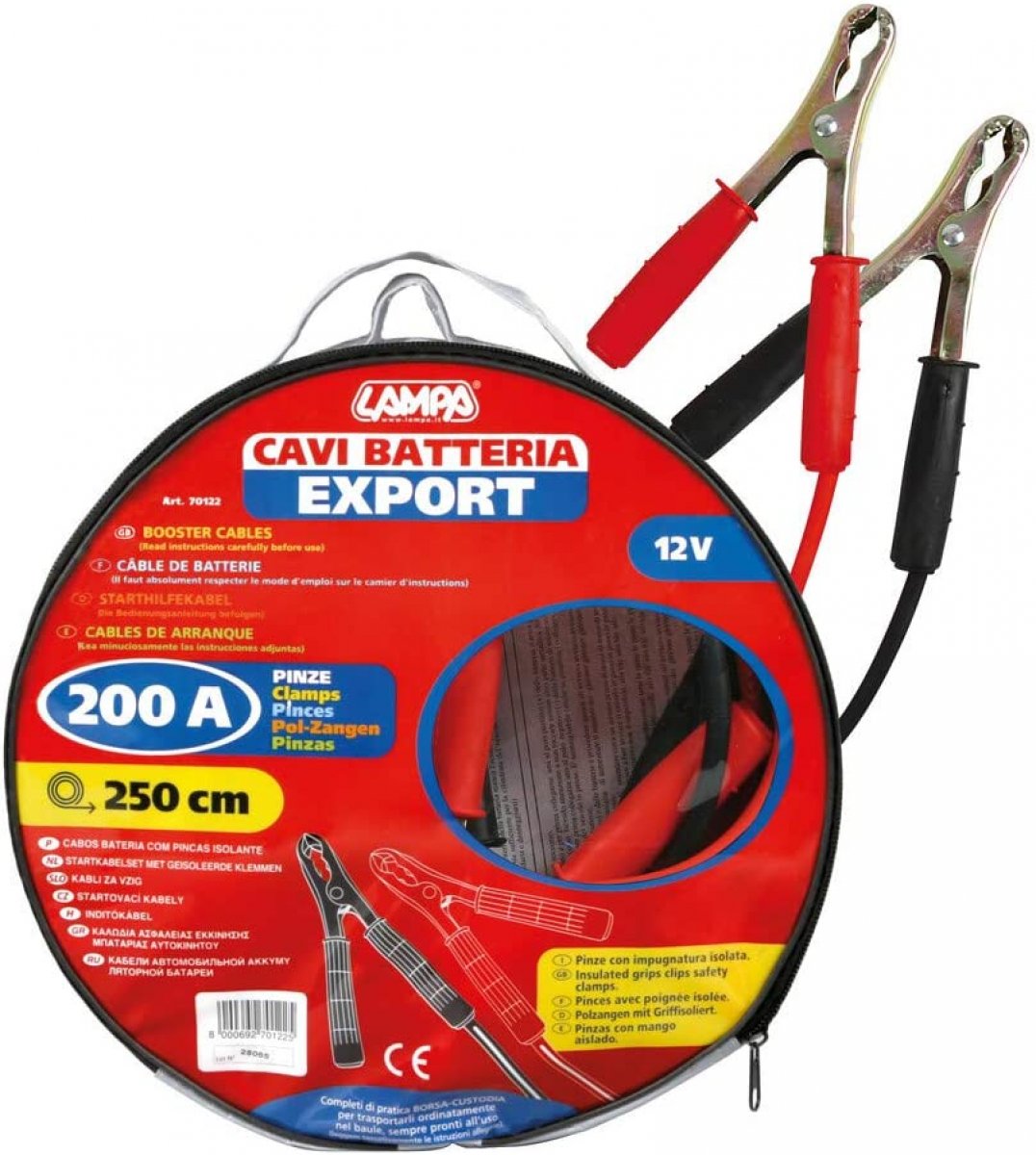 CAVI BATTERIA EXPORT 200A 3 MT R+N 