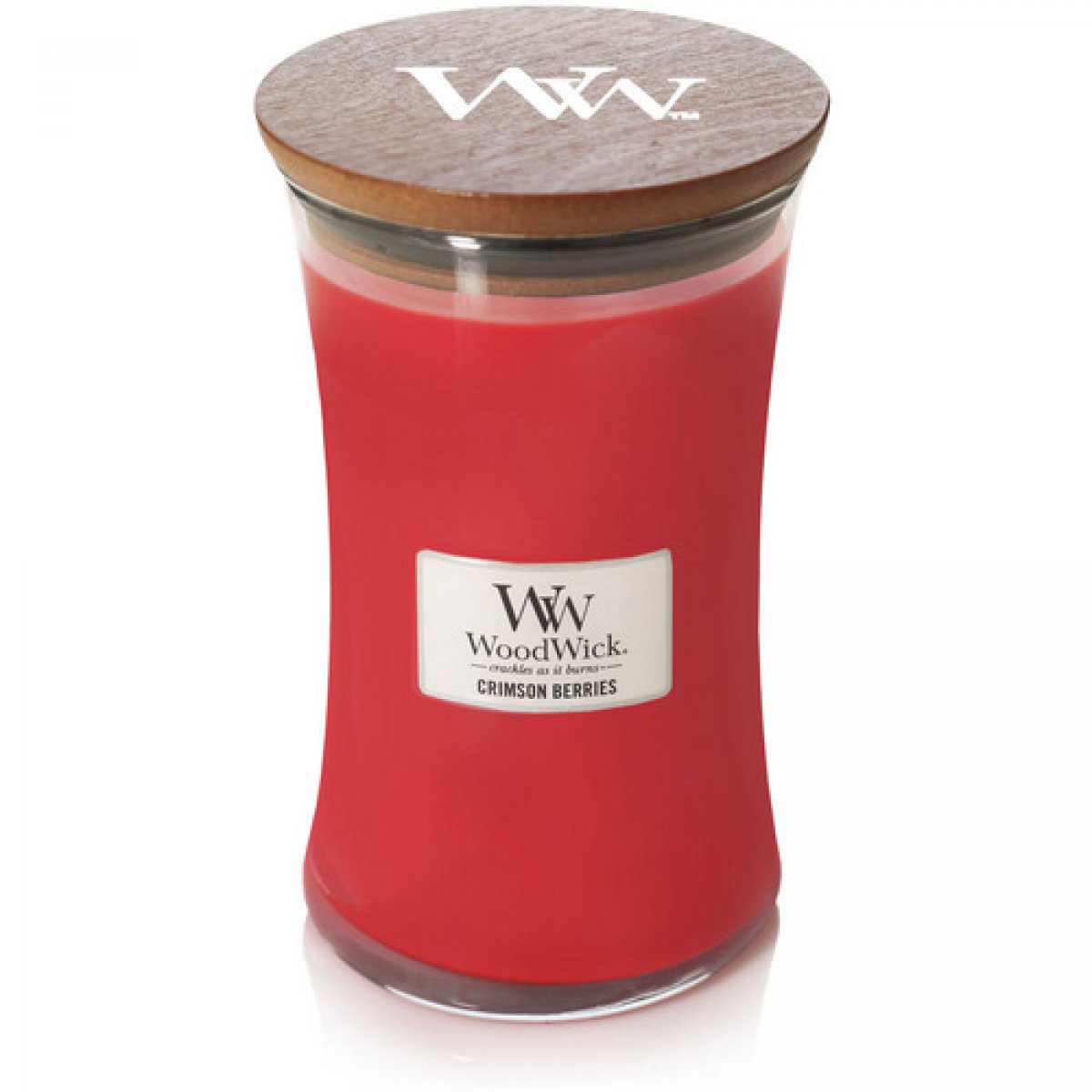 Candela a clessidra grande Crimson Berries Woodwick - 1134 g 