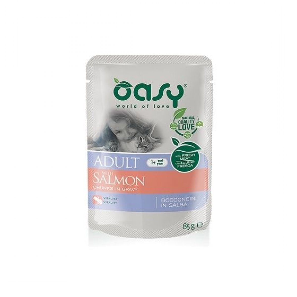 OASY GATTO WET BOCCONCINI SALMONE 85GR