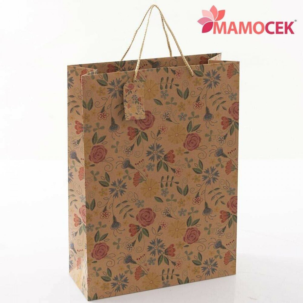 BUSTA Shopper carta stampa floreale 33x13 h46 borsa confezioni regalo 