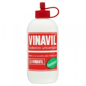 Colla Vinilica Vinavil Universale, Senza solventi, inodore, trasparente dopo l’essiccazione. 100g Bianco