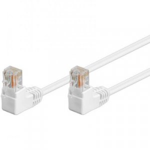 CAVO RETE UTP CAT.5E CONNETTORI RJ45 A 90 GRADI MT 0,25 BIANCO