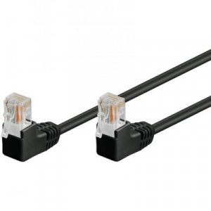 CAVO RETE UTP CAT.5E CONNETTORI RJ45 A 90 GRADI MT. 0,25  NERO