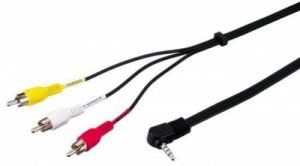 CAVO AUDIO VIDEO CON CONNETTORI 1x3,5MM MASCHIO 4 POLI - 3x CHINCH. (RCA) MASCHIO 1,5 MT IN BLISTER DA ESPOSIZIONE