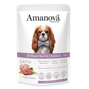 AMANOVA Dog Adult Umido Grain Free 100 gr - VITELLO E POLLO