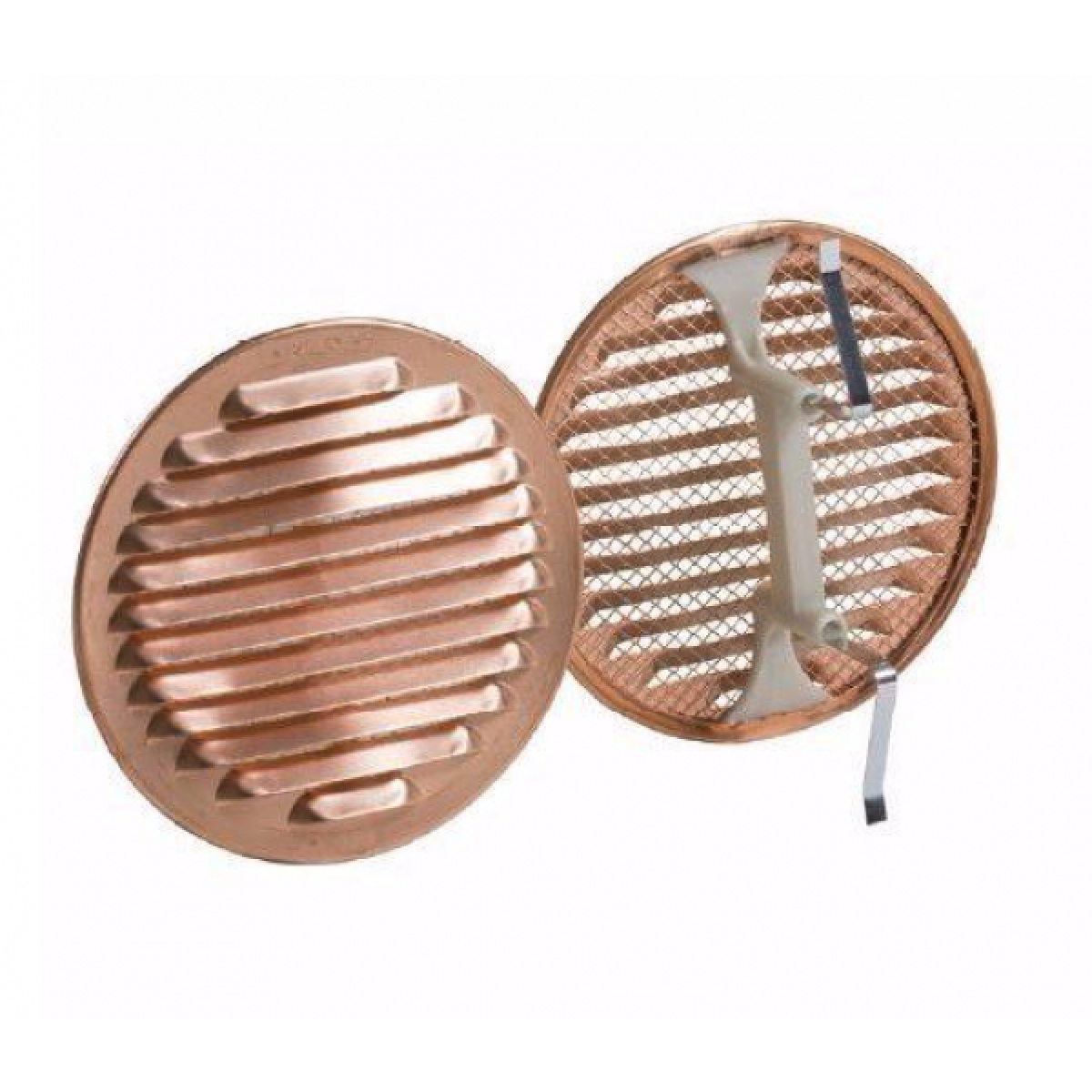 GRIGLIA DI VENTILAZIONE UNIVERSALE  Ø 175 MM IN RAME con rete anti insetti e molle per il fissaggio - Diametro d'azione Ø 125 - 160 mm