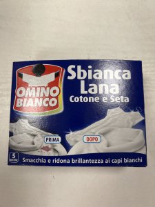Omino BIANCO  sbianca lana  cotone e sera  5 bustine