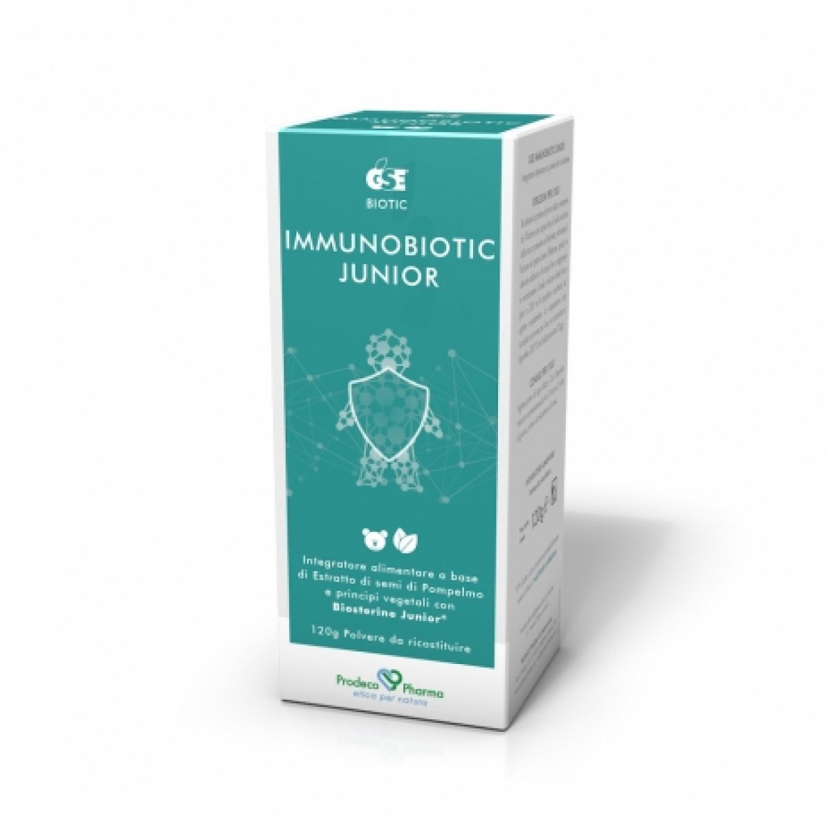 GSE   Immunobiotic Junior - Prodeco Pharma Integratore a base di estratto di semi di pompelmo, Biosterine®, Uncaria e Ananas utile per aumentare le difese immunitarie. Flacone da 120 g