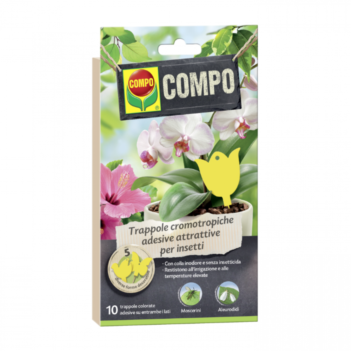 Trappole cromotropiche adesive Compo - 10 trappole