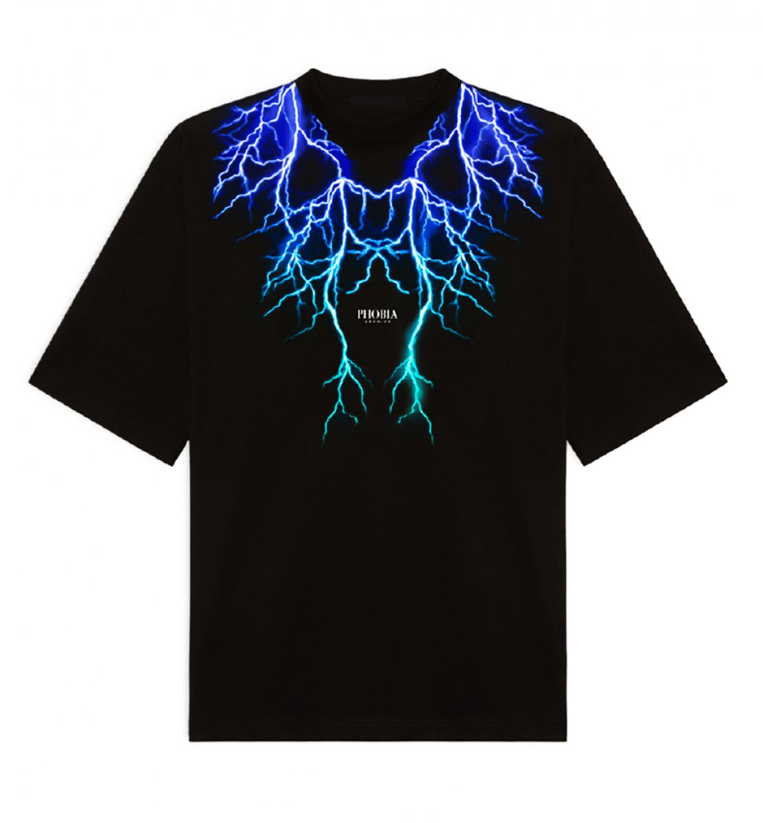Phobia Archive T-Shirt Lightning BLACK Blue Light Blue new 2022 Phobia Archive Originale