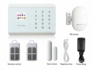 KIT ALLARME CON CENTRALINA, SENSORE IR, 2 TELECOMANDI, SENSORE PORTA