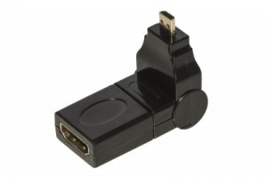 ADATTATORE MICRO HDMI MASCHIO - HDMI FEMMINA CON CONNETTORE INCLINABILE E RUOTABILE