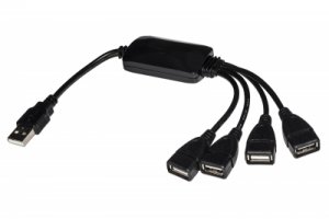 HUB 4 PORTE USB 2.0 CON PORTE SU CAVETTI