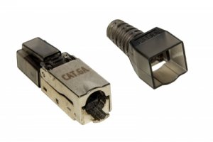 CONNETTORE 8 POLI CAT 6A SCHERMATO RJ45 TOOLESS