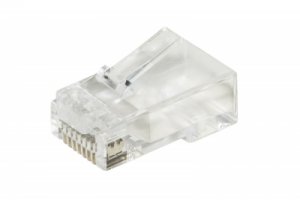 CONFEZIONE 100 CONNETTORI 8 POLI CAT 6 UTP NON SCHERMATO RJ45 CON FORI PER AGEVOLARE INSERIMENTO CAVI