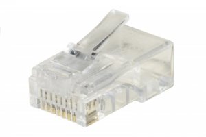 CONFEZIONE 100 CONNETTORI 8 POLI CAT 6 UTP NON SCHERMATO RJ45 PER CAVO SOLIDO