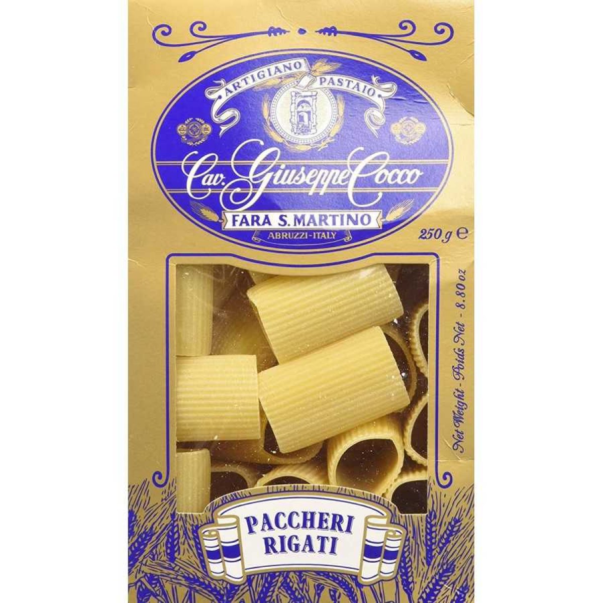 paccheri rigati 250gr artigiano pastaio lav. Giuseppe cocco fara san martino