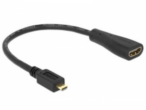 ADATTATORE HDMI-D MASCHIO - HDMI-A FEMMINA CAVETTO CM 15