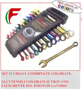 SERIE CHIAVI COMBINATE COLORATE 6-19 12 PZ.