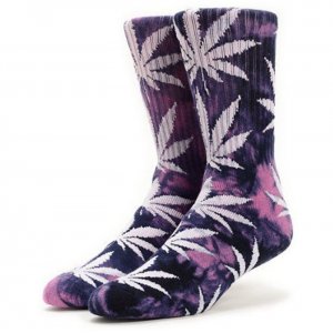 HUF calzini plantlife socks purple tie dye