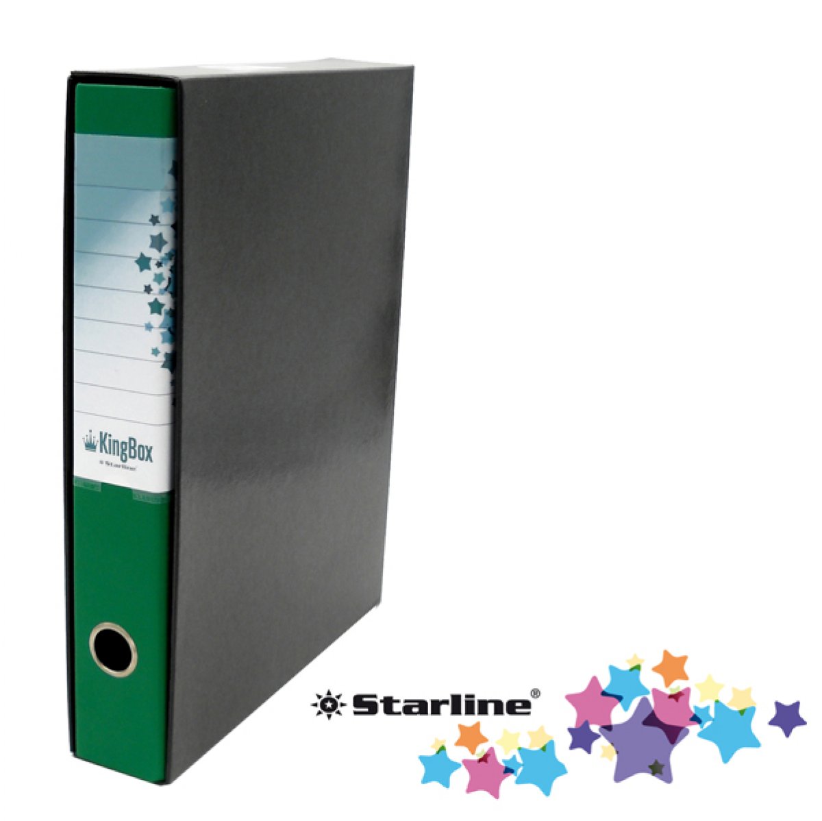 Registratore Kingbox - dorso 5 cm - protocollo 23x33 cm - verde - Starline 