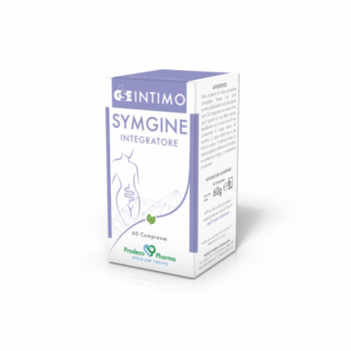 GSE Intimo Symgine  - Prodeco Pharma GSE Intimo Symgine è un integratore alimentare a base di Estratto di semi di Pompelmo, Tabebuja, Rosmarino e Uncaria, e contribuisce all'equilibrio microbico e a sostenere le naturali difese dell'organismo. 60 compresse